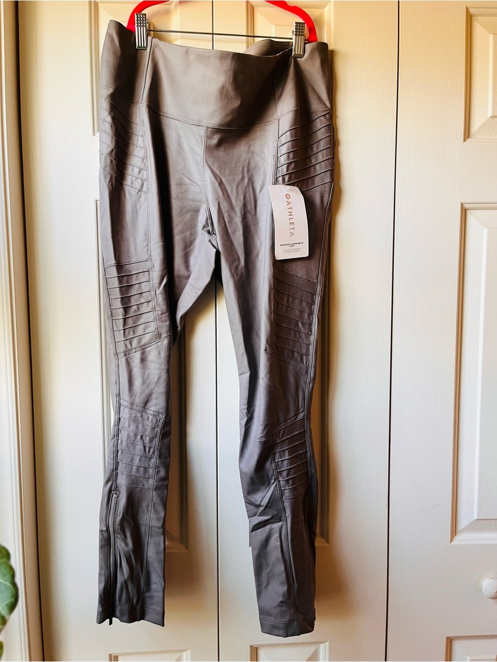 Athleta Charcoal Delaney Gleam Moto Leggings 1x